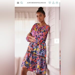 Anthropologie Tired Puff Sleeve Dress